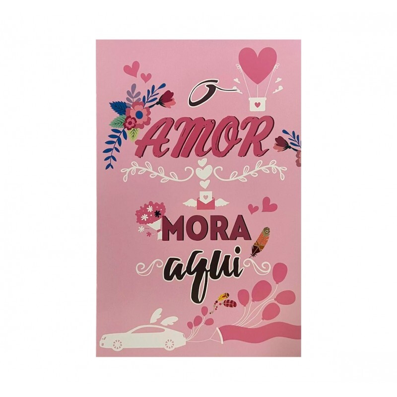 QUADRO AMOR MORA AQUI 20X30CM # QQ2021