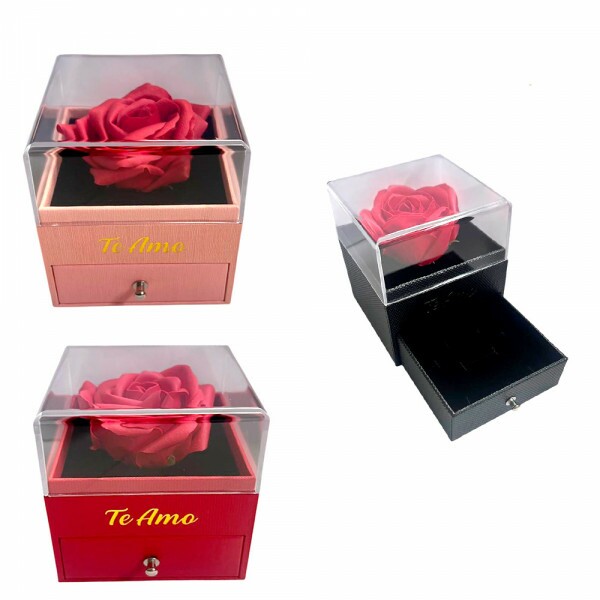 PORTA JOIA FLOR QUADRADO 9X10.5CM # 9918