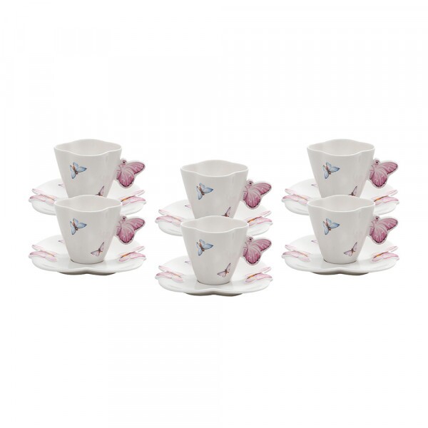 JG XICARA CAFE BORBOLETAS C/6PCS 100ML # 17992