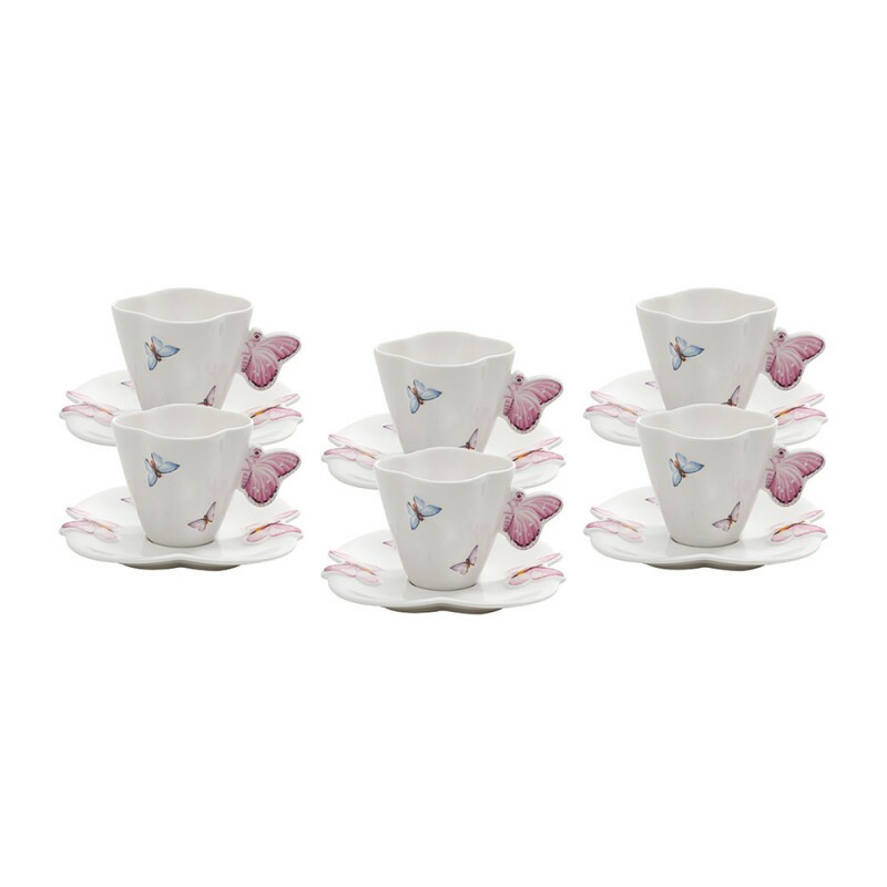 JG XICARA CAFE BORBOLETAS C/6PCS 100ML # 17992