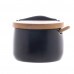 SALEIRO AZUL C/PEGADOR TAMPA BAMBU 10X9.5CM #17893