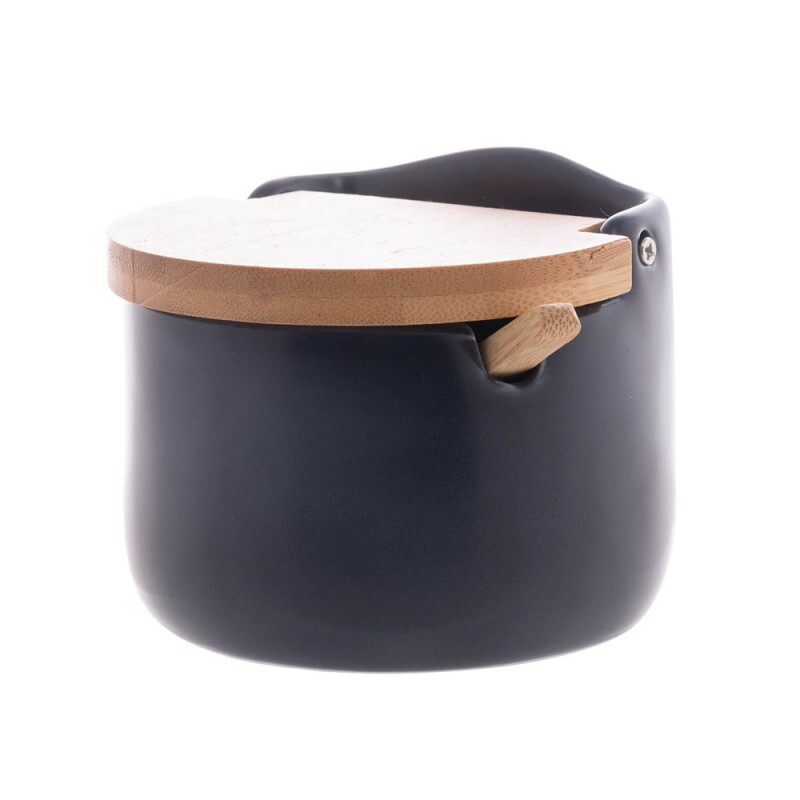 SALEIRO AZUL C/PEGADOR TAMPA BAMBU 10X9.5CM #17893 SALEIRO AZUL C/PEGADOR TAMPA BAMBU 10X9.5CM #17893