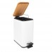 LIXEIRA BRANCA C/PEDAL E TAMPA BAMBU 5L#220221 LIXEIRA BRANCA C/PEDAL E TAMPA BAMBU 5L#220221