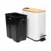 LIXEIRA BRANCA C/PEDAL E TAMPA BAMBU 5L#220221 LIXEIRA BRANCA C/PEDAL E TAMPA BAMBU 5L#220221