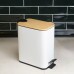 LIXEIRA BRANCA C/PEDAL E TAMPA BAMBU 5L#220221 LIXEIRA BRANCA C/PEDAL E TAMPA BAMBU 5L#220221