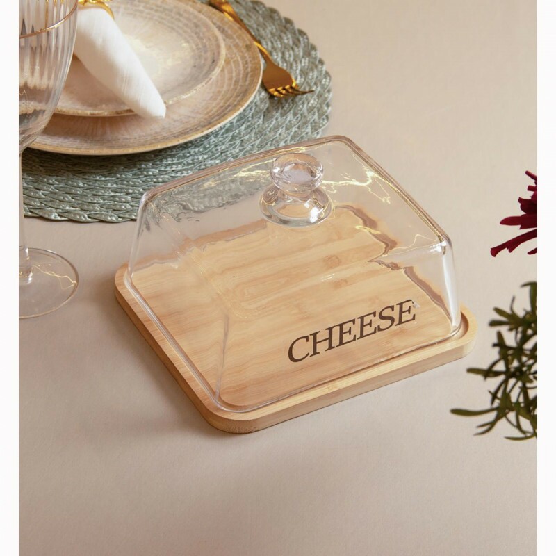 QUEIJEIRA VIDRO E BAMBU 21X17X12CM # 21314 QUEIJEIRA VIDRO E BAMBU 21X17X12CM # 21314