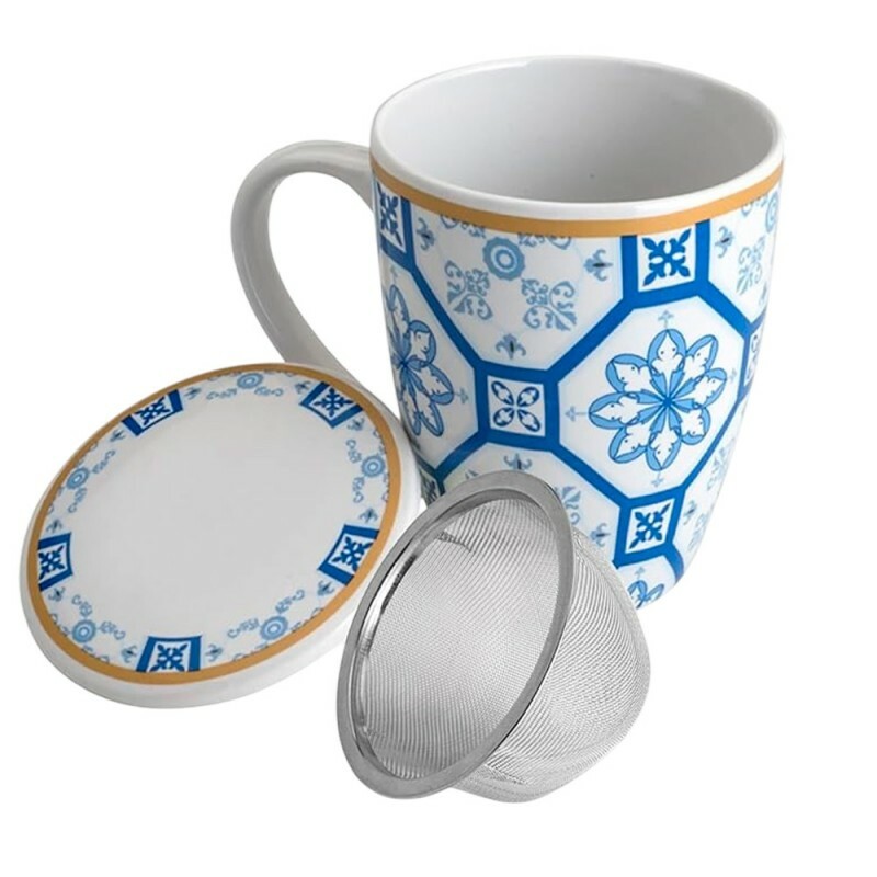 CANECA C/INFUSOR AZUL/BRANCA 310ML # 2279
