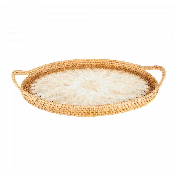 BANDEJA RATTAN MADREPEROLA 40.5X27X6CM # 61036