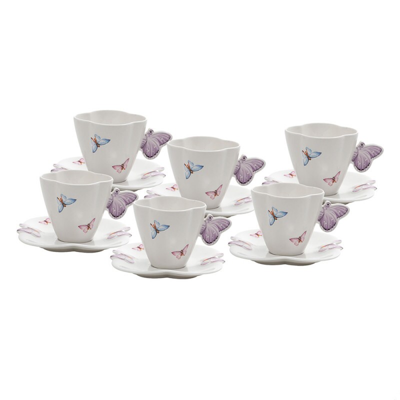 JG XICARA CHA BORBOLETAS C/6PCS 200ML # 17989