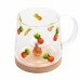 CANECA C/PIRES DE BAMBU ABACAXI 330ML # 5706