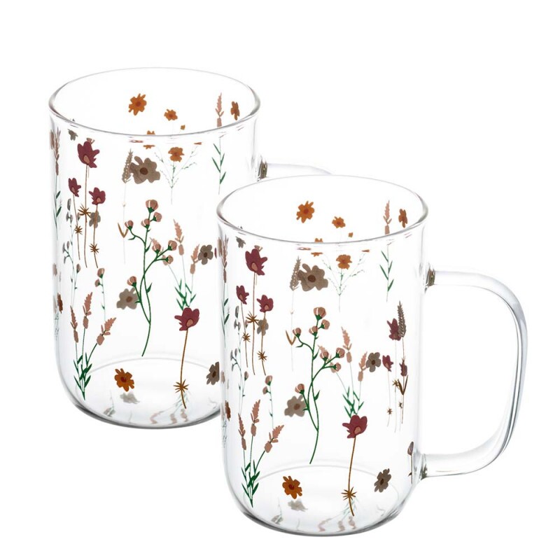 JG CANECAS BOROSSILICATO BOUQUET C/2PCS 280ML # 20620