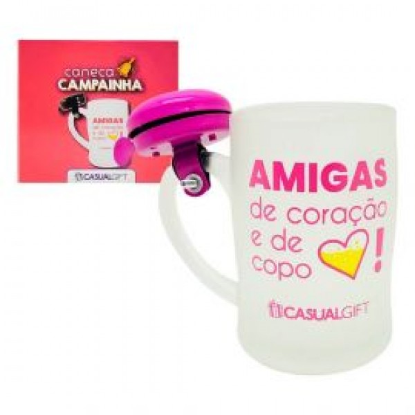 CANECA CAMPAINHA AMIGAS CORACAO 400ML # CCF017