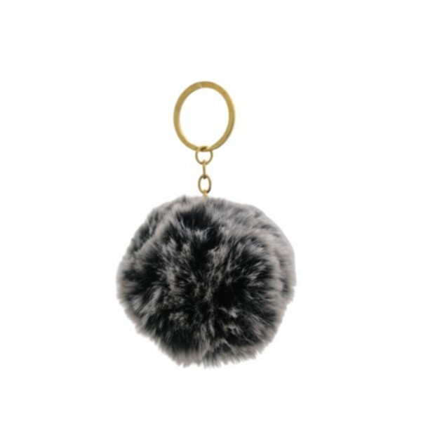 CHAVEIRO POMPOM CINZA 8CM # CHP03