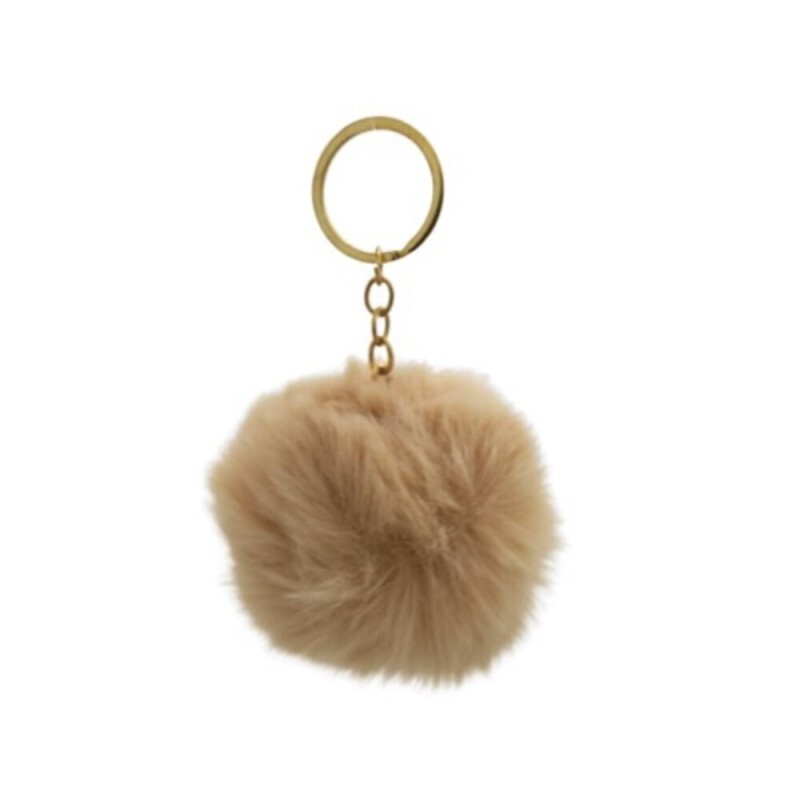 CHAVEIRO POMPOM BEGE 8CM # CHP03