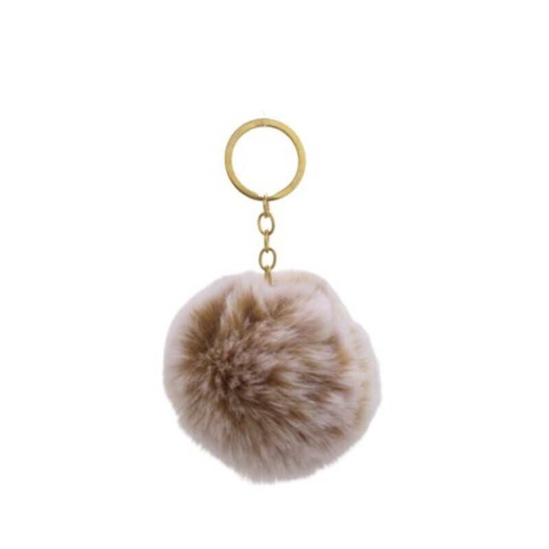 CHAVEIRO POMPOM MARROM 8CM # CHP03