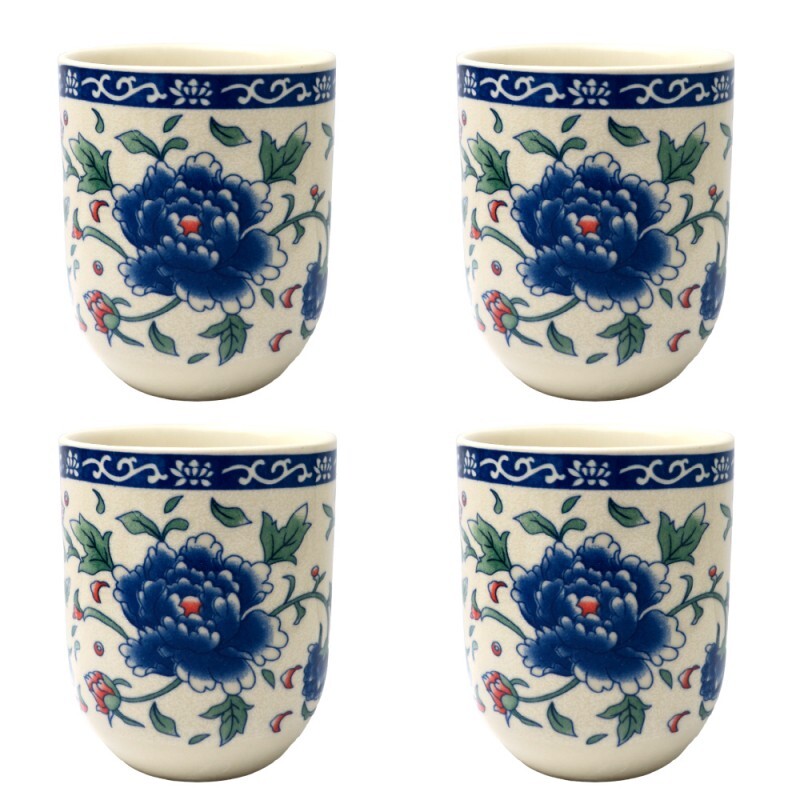JG COPO C/4 PCS FLOR AZUL # CN30B