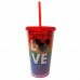 COPO C/CANUDO MICKEY LOVE 450ML # DQH046-MK7