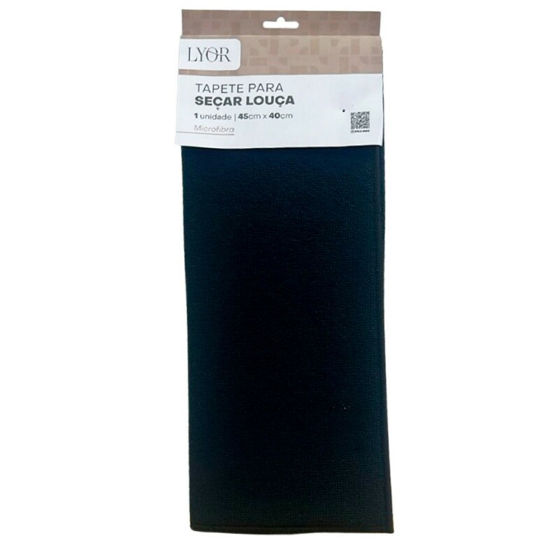 TAPETE P/SECAR LOUCA PRETO 45X40CM # 222134