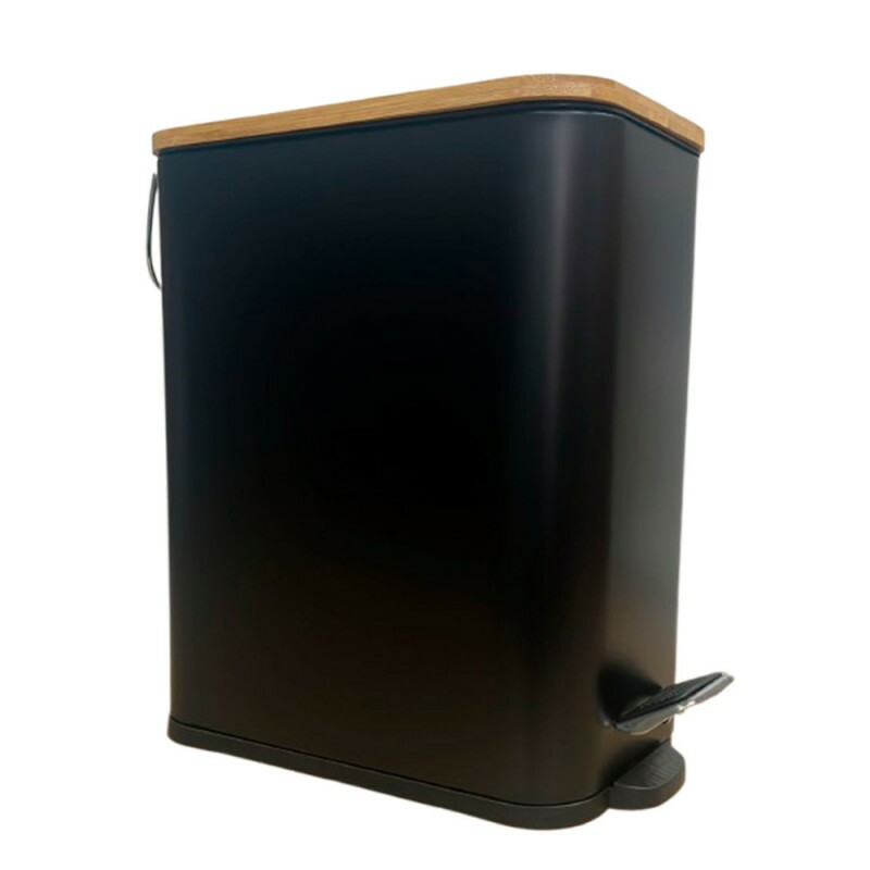 LIXEIRA PRETA C/PEDAL E TAMPA BAMBU 5L # 220222 LIXEIRA PRETA C/PEDAL E TAMPA BAMBU 5L # 220222