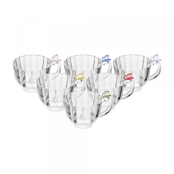 JG XICARA CAFE FAIRY BUTTERFLY C/6PCS 80ML # 220929 JG XICARA CAFE FAIRY BUTTERFLY C/6PCS 80ML # 220929