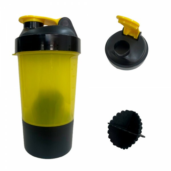 SHAKEIRA C/COMPARTIMENTO AMARELA 500ML # 10157