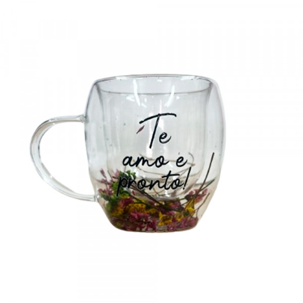 CANECA TE AMO BOROSSILICATO PAREDE DUPLA  # CV-004