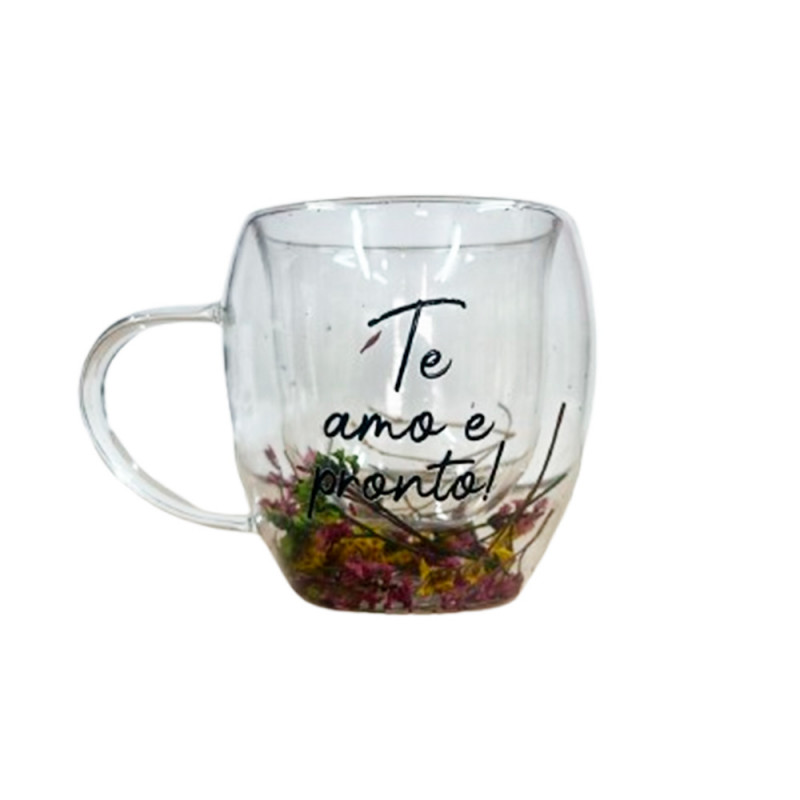 CANECA TE AMO BOROSSILICATO PAREDE DUPLA  # CV-004
