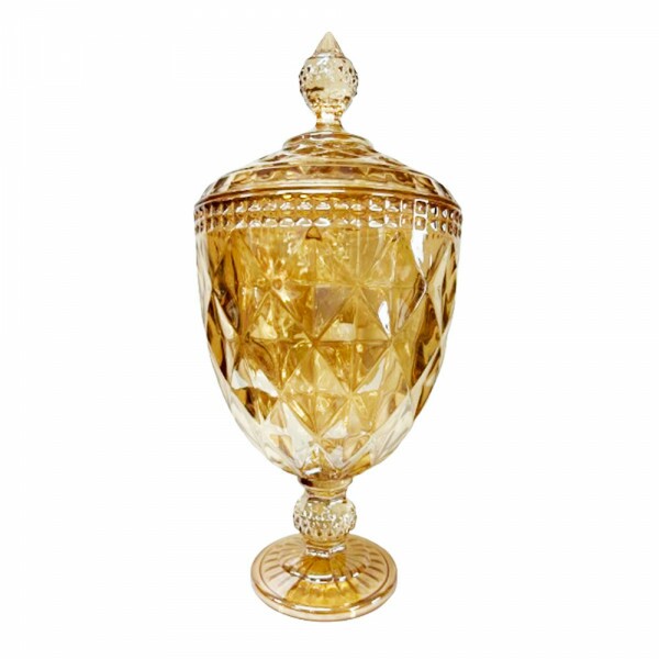 POTICHE DIAMOND AMBAR METALIZADO 15X32CM # 7771 POTICHE DIAMOND AMBAR METALIZADO 15X32CM # 7771