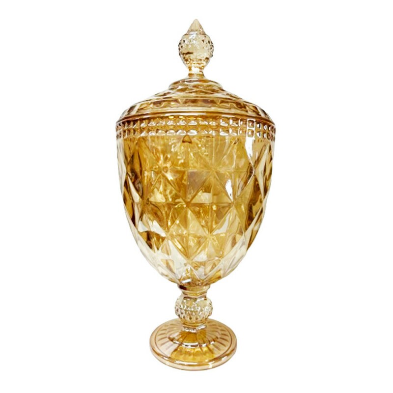 POTICHE DIAMOND AMBAR METALIZADO 15X32CM # 7771