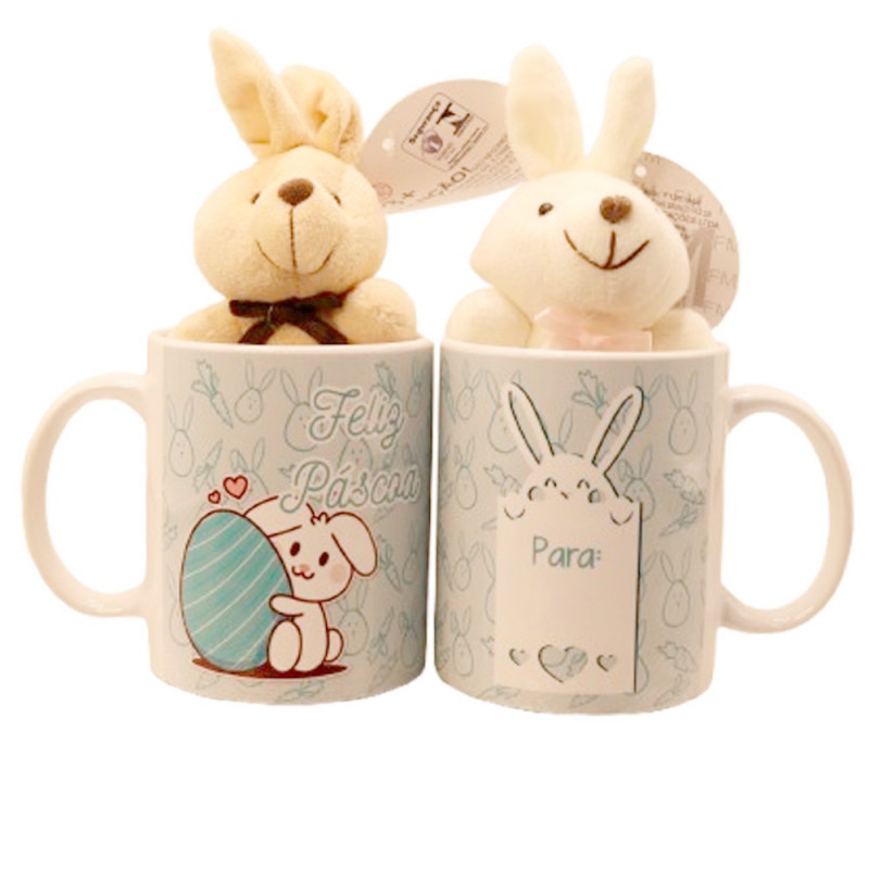 CANECA FELIZ PASCOA C/COLEHO 325ML # CN2603