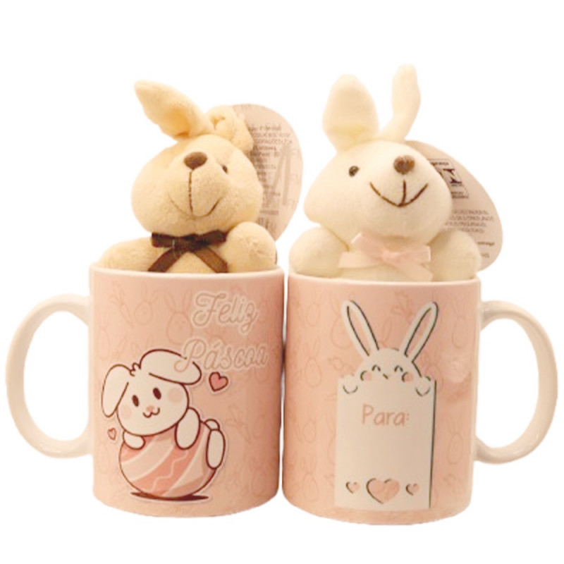 CANECA FELIZ PASCOA C/COLEHO 325ML # CN2602