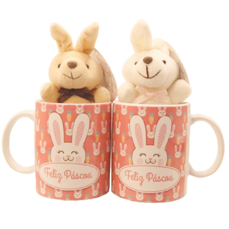 CANECA FELIZ PASCOA C/COLEHO 325ML # CN2604