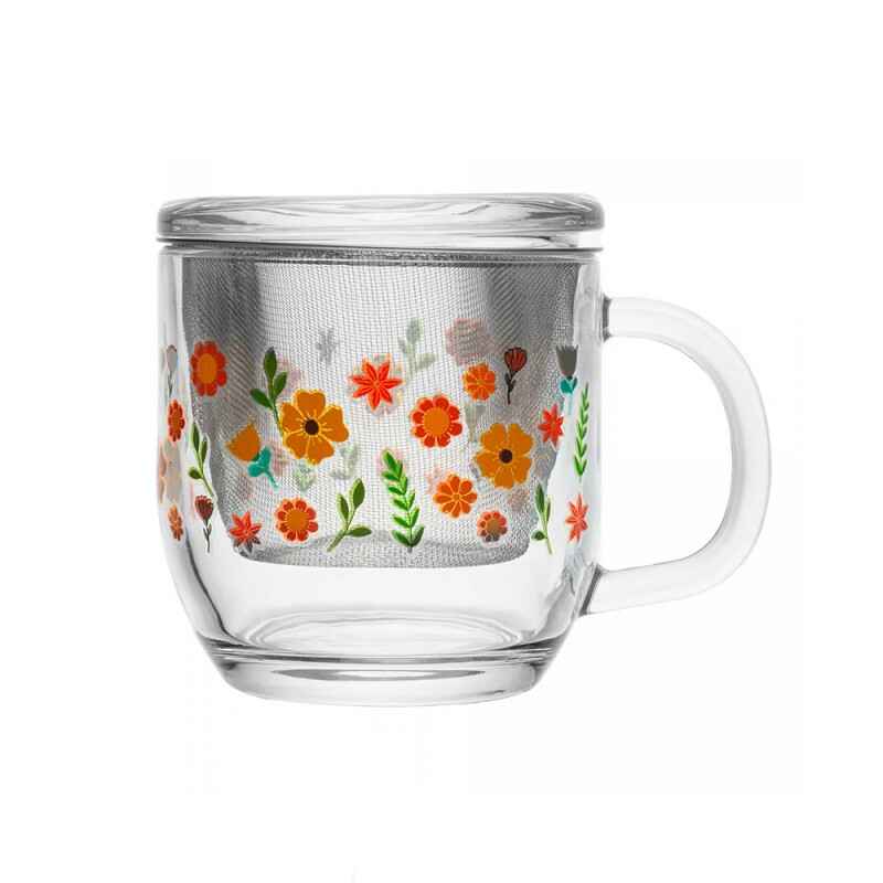 CANECA PRIMAVERA FLORES LILAS C/INFUSOR # 221830