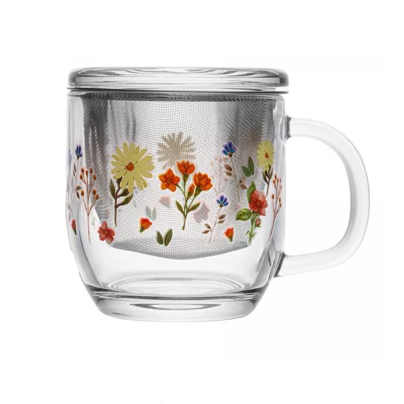 CANECA PRIMAVERA FLORES AMARELAS C/INFUSOR# 221829