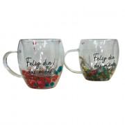 CANECA FRASES BOROSSILICATO PAREDE DUPLA  # CV-004