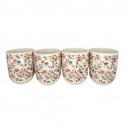 JOGO COPO FLORES ROSA/BRANCO C/4PCS # CN30A