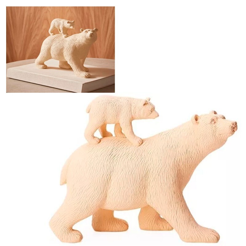 URSO POLAR C/FILHOTE 30X19CM # 16062