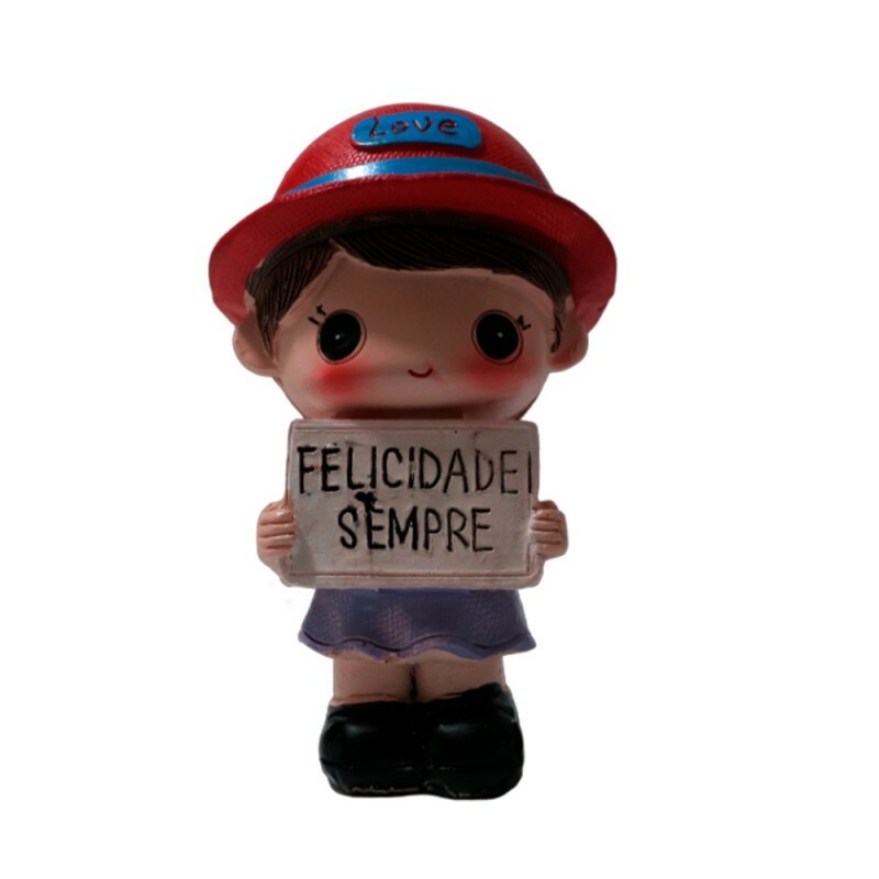 BONECO PLACA FELICIDADE SEMPRE 10CM # 5371