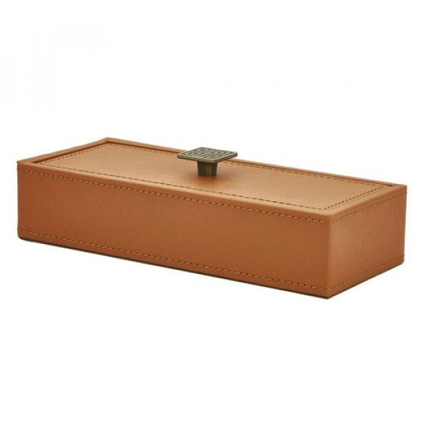 CAIXA RETANGULAR MDF REVESTIDA C/PU 24X10CM #17891