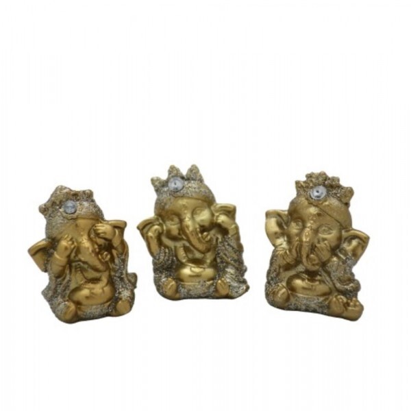 KIT GANESHA SABEDORIA C/3 PCS 4CM # MRES-B140