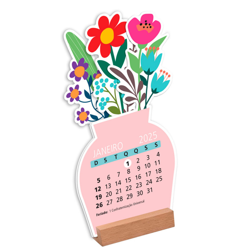 CALENDARIO VASINHO FLORES 2026 19.5X10CM # 2355