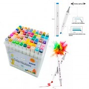 CANETA PONTA DUPLA NA MALETA C/80PCS # MKBH-80@