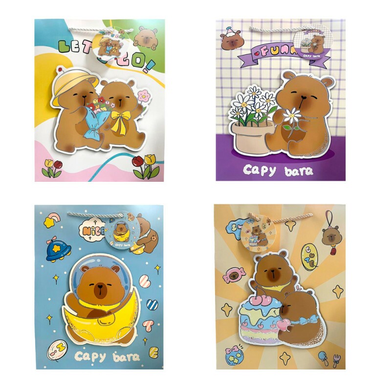 SACOLA PRESENTE CAPIVARA 26X32X10CM # 7040