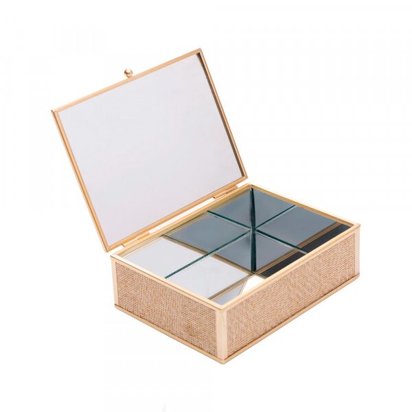 PORTA JOIA TOSCANA DOURADO 18X14X5.5CM # 61942
