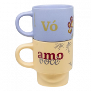 KIT CANECAS BORDADOS DE VO EMPILHAVEIS 150ML # 10026135 KIT CANECAS BORDADOS DE VO EMPILHAVEIS 150ML # 10026135