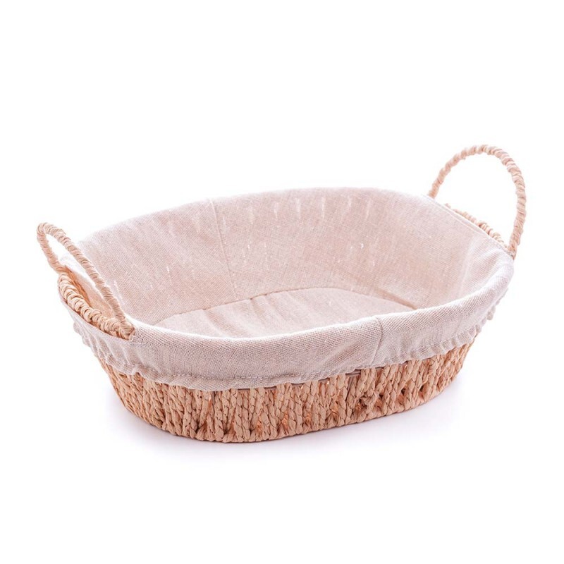 CESTA OVAL C/FORRO TECIDO 27X20X12CM #61516