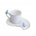 XICARA C/PIRES CAFE BIRDS PLATE BRANCO 90ML #18124