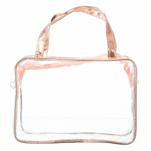 NECESSARIE TRANSPARENTE ROSE 21X30CM #HN86653