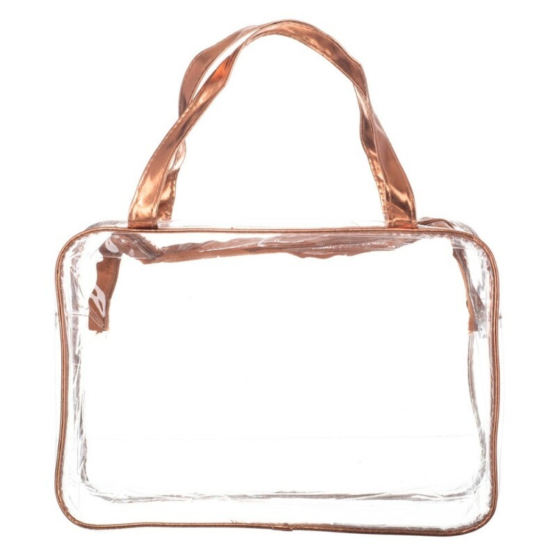 NECESSARIE TRANSPARENTE MARROM 21X30CM #HN86653