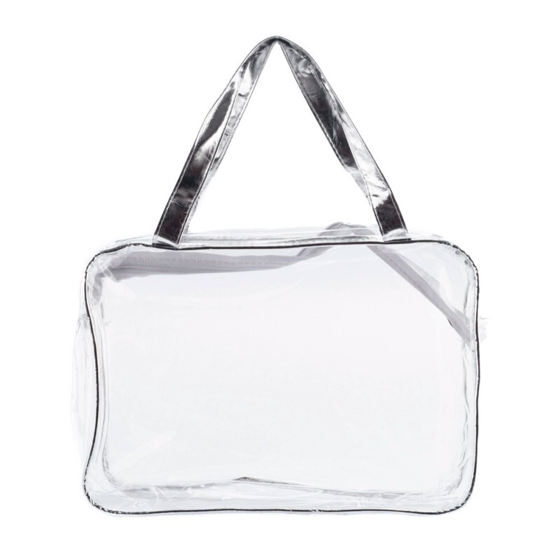 NECESSARIE TRANSPARENTE PRATA 21X30CM #HN86653